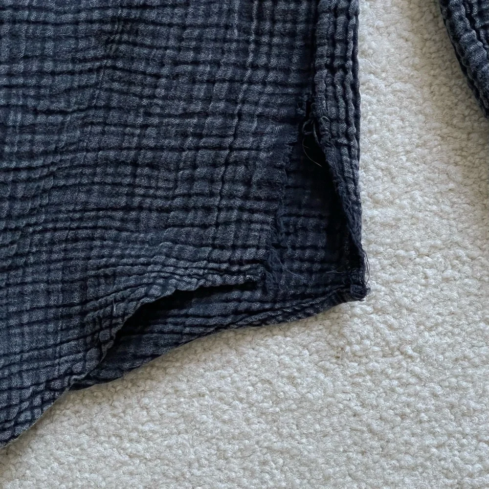 Anthropologie Black Waffle Knit Linen Beach Strapless Harem Jumpsuit - 35353 - Picture 12 of 16